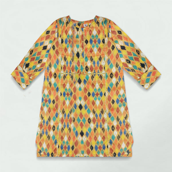 ROUND NECKED PATTERENED KURTI