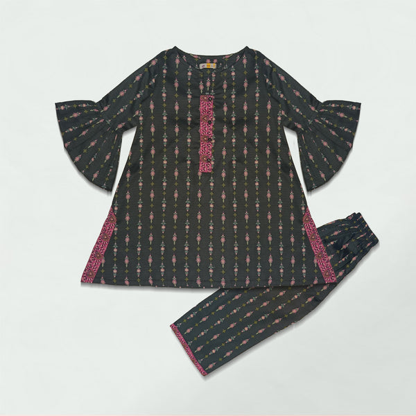 FLORAL BLACK PRINTED SET