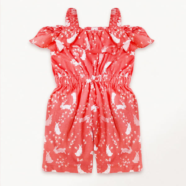 RED AND WHITE PRINTED JUMP SUIT