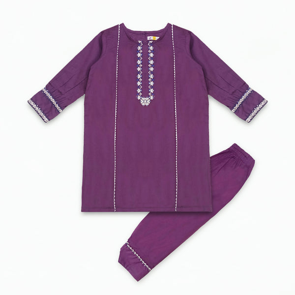 PURPLE EMBROIDED SET