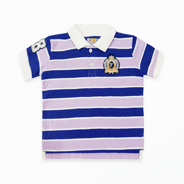 BLUE STRIPED LAVENDER POLO