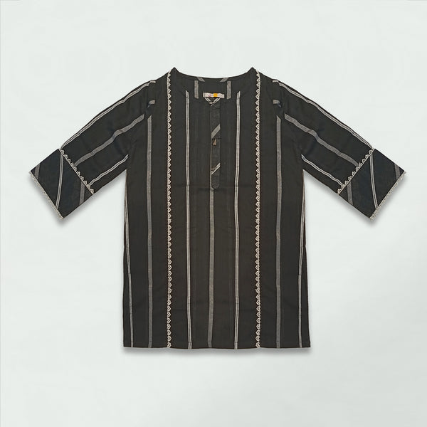 STRIPED KURTI WITH QUARTER SLEEVES