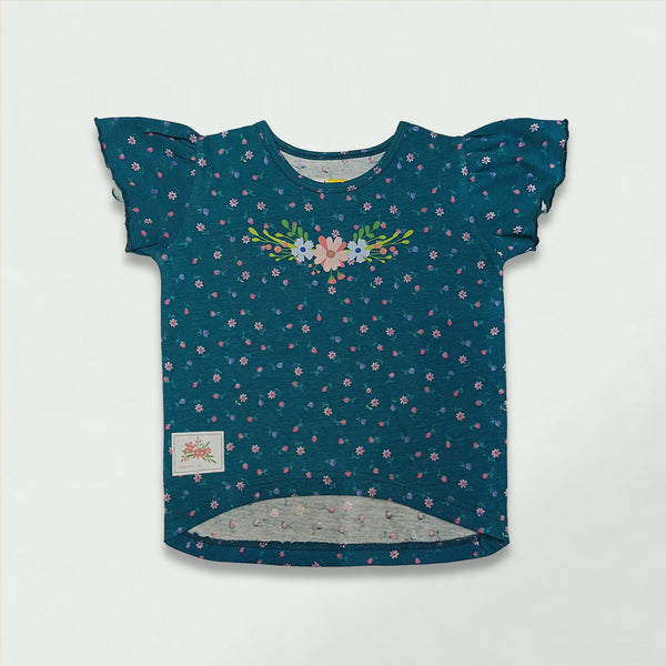 BLUE FLORAL T SHIRT
