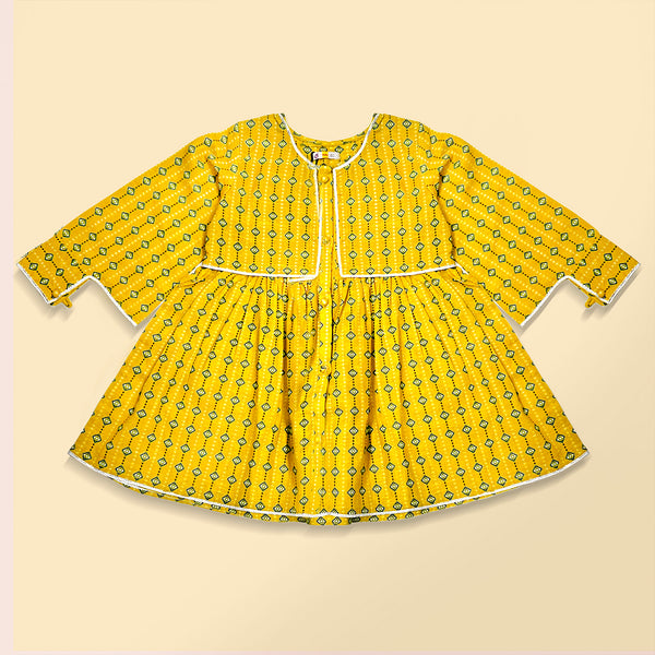 YELLOW KNITED TOP WITH RUFFLE SLEEVES
