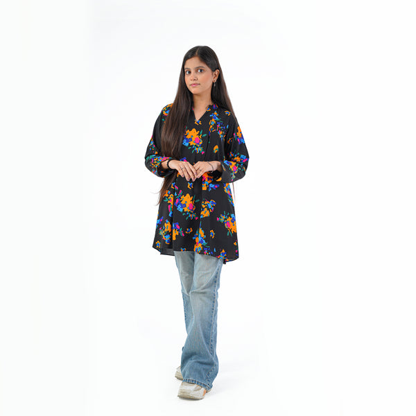 V- NECK FLORAL PRINTED TOP