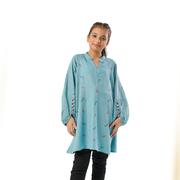 RAGLAN SLEEVES EMBROIDERED TOP