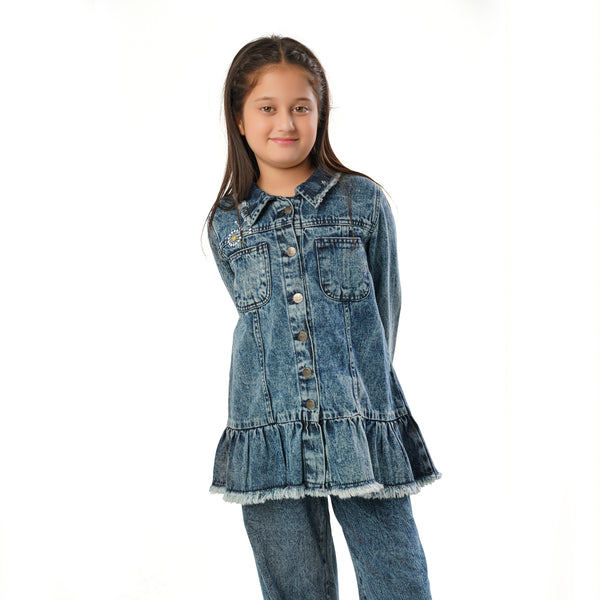 EMBROIDERED DENIM CO-ORD SET