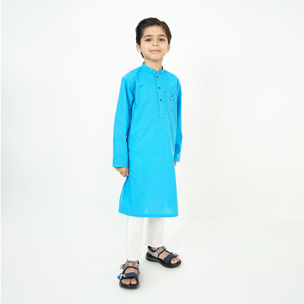 SKY BLUE KURTA WITH FRONT BUTTONS