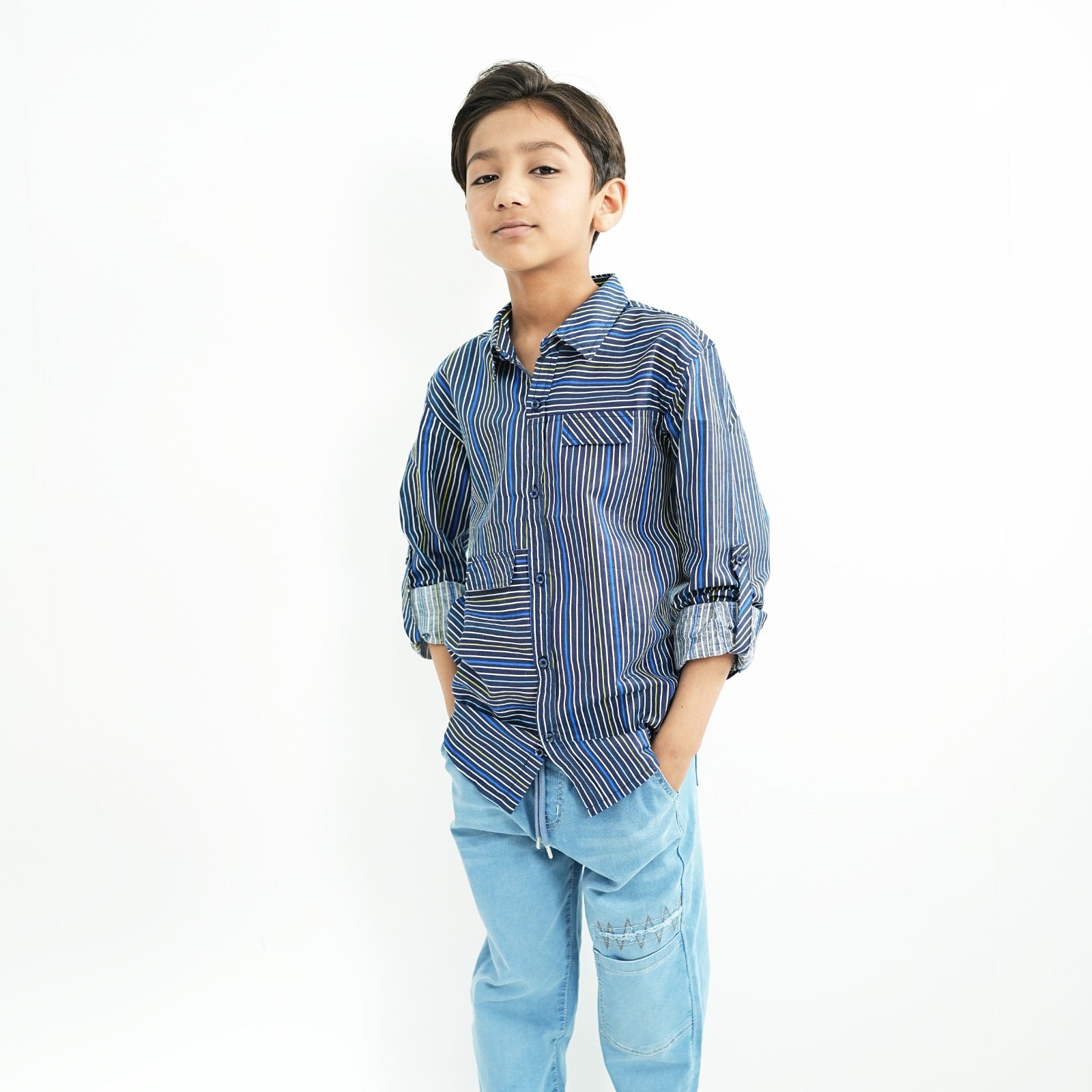 BOYS BLUE  CHECKED SHIRT