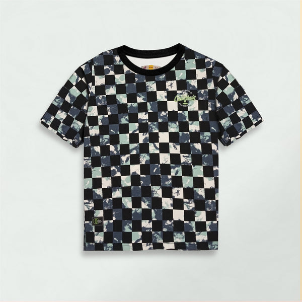 PARTYWEAR CHECKED T SHIRT