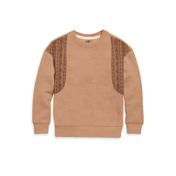 CUT & SEW LACE NET FLEECE SHIRT