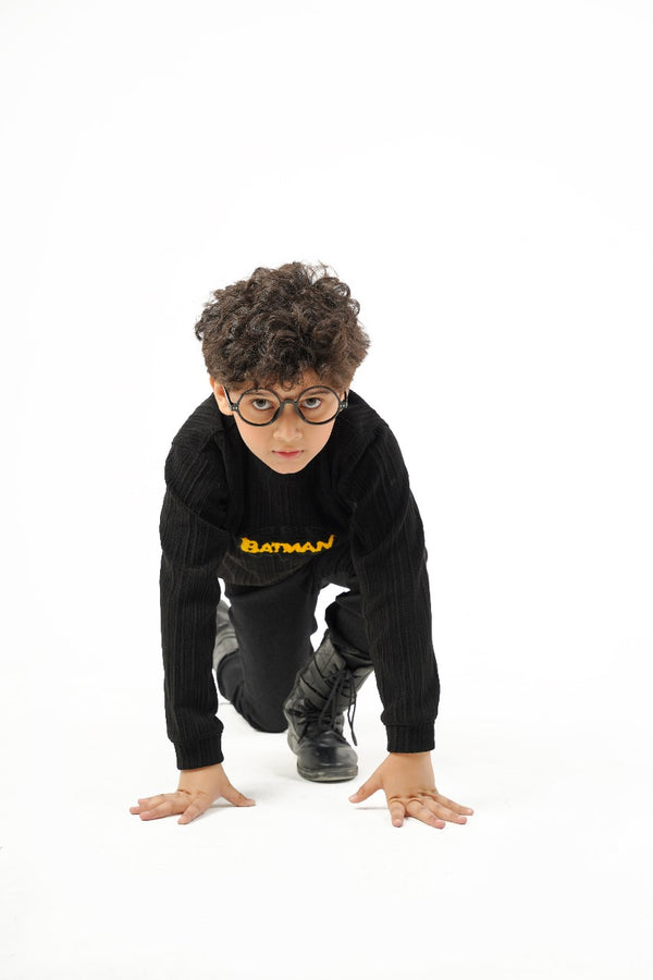 BLACK EMBROIDED SWEAT SHIRT